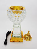 Crystal Bakhoor Burner with Rechargeble LED Lights, 50g Fragrance Paste & 10 Coal Coins