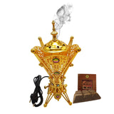 Electrical Bakhoor Burner & 50g Fragrance Paste - Golden