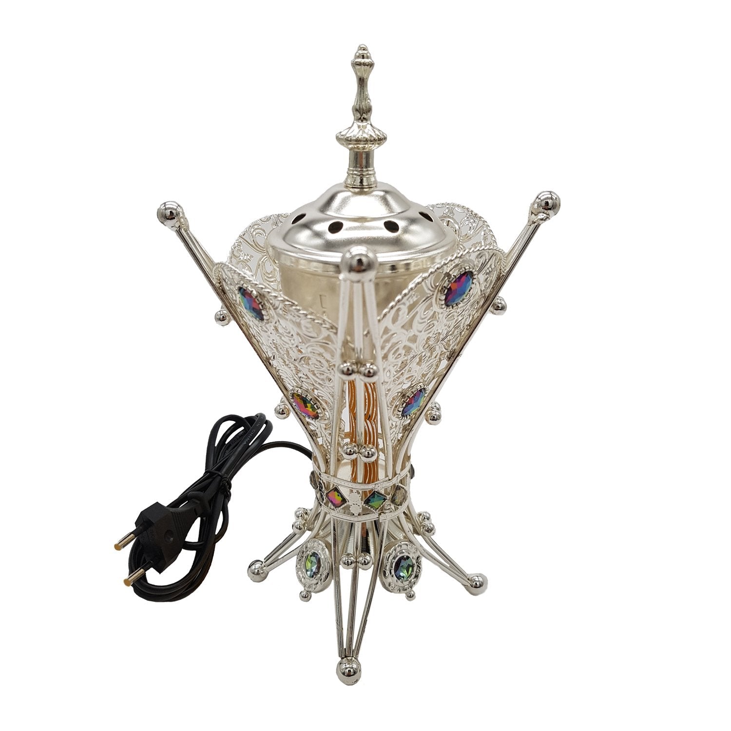 Electrical Bakhoor Burner & 50g Fragrance Paste - Silver