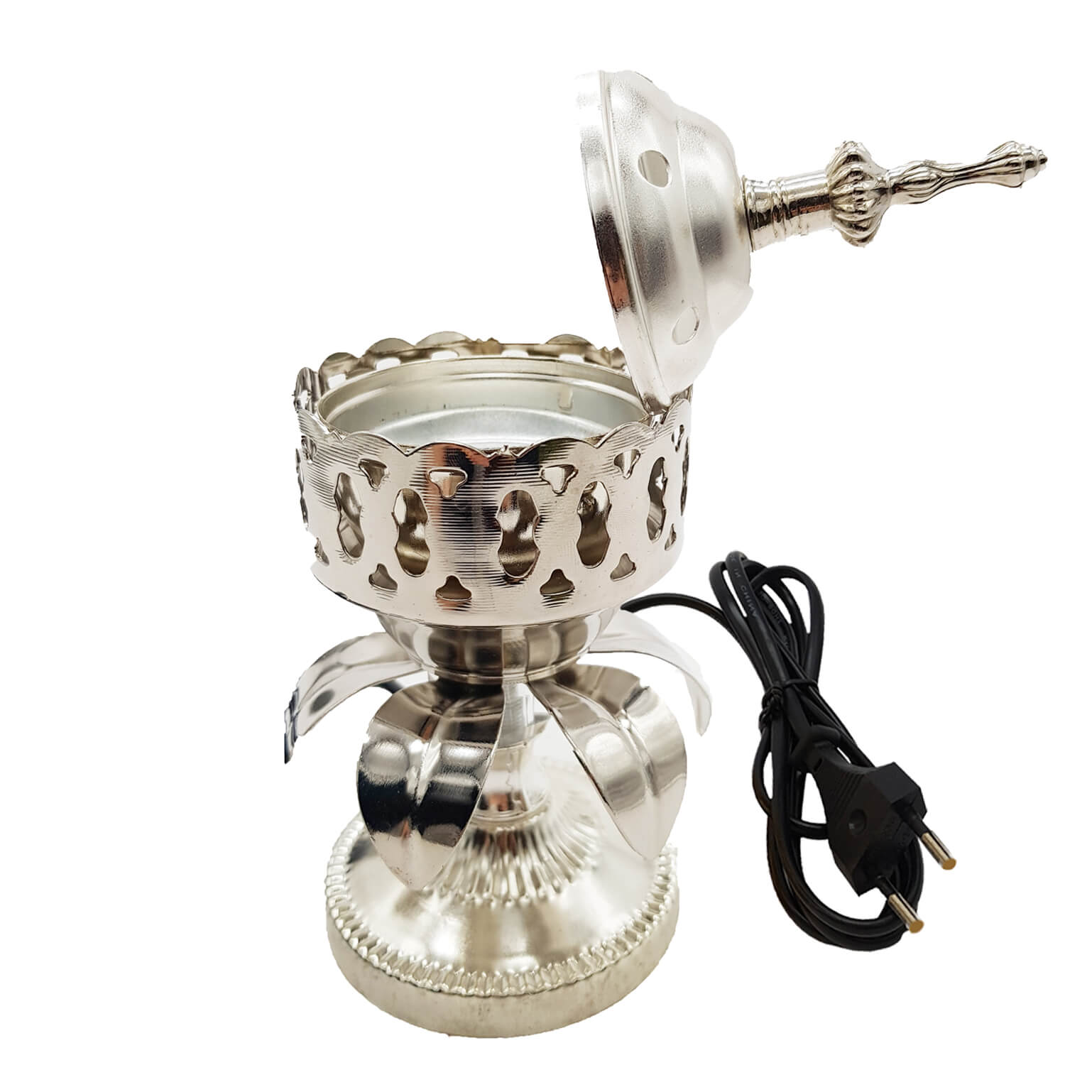 Electrical Bakhoor Burner & 50g Fragrance Paste - Silver