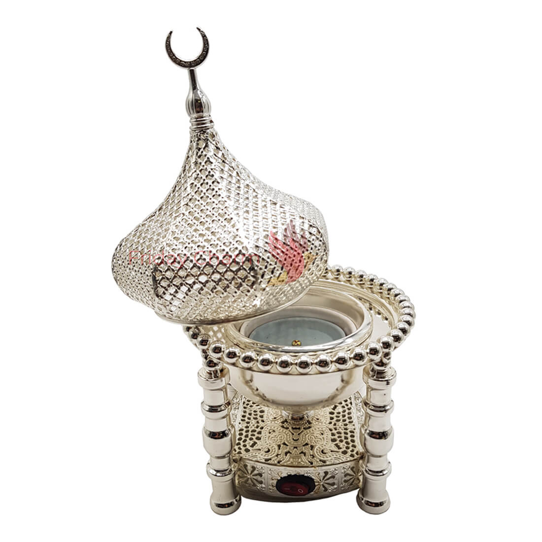 Electrical Bakhoor Burner & 50g Fragrance Paste - Silver