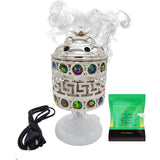 Exclusive Electrical Bakhoor Burner & 40g Fragrance Paste - Silver