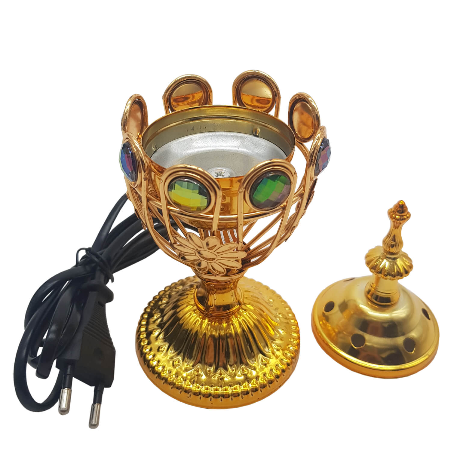 Electrical Bakhoor Burner & 40g Fragrance Paste - Golden