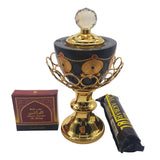 Non Electrical Bakhoor Burner with 10 Coal Coins & 40g Fragrance Paste - Black
