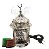 Electrical Bakhoor Burner & 2 Fragrance Paste - Silver