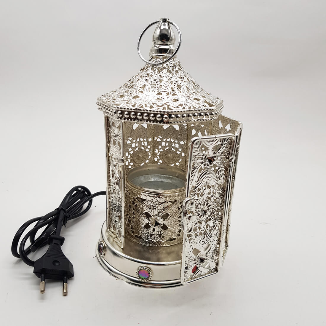 Electrical Bakhoor Burner & 2 Fragrance Paste - Silver
