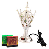 Electrical Bakhoor Burner & 2 Fragrance Paste - Silver