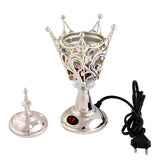 Electrical Bakhoor Burner & 2 Fragrance Paste - Silver