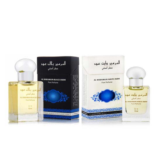 Al Haramain Black Oudh White Oudh Roll on Attar Pack of 2 2 x 15ml