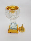 Crystal Bakhoor Burner with Rechargeble LED Lights & 50g Fragrance Paste & 10 Coal Coins