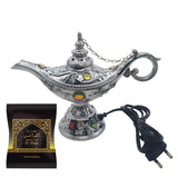 Electrical Bakhoor Burner & 40g Fragrance Paste - Silver