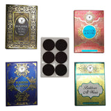 Al Alif Bukhoor Al Sanjar, Royal King, Al Waris & Al Noora Bakhoor Coin 6 pcs Home Fragrance Pack of 4